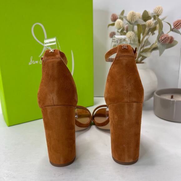 Sam Edelman Yaro Suede Ankle Strap Block Heel Frontier Brown Women 9.5 NWB - Picture 3 of 11